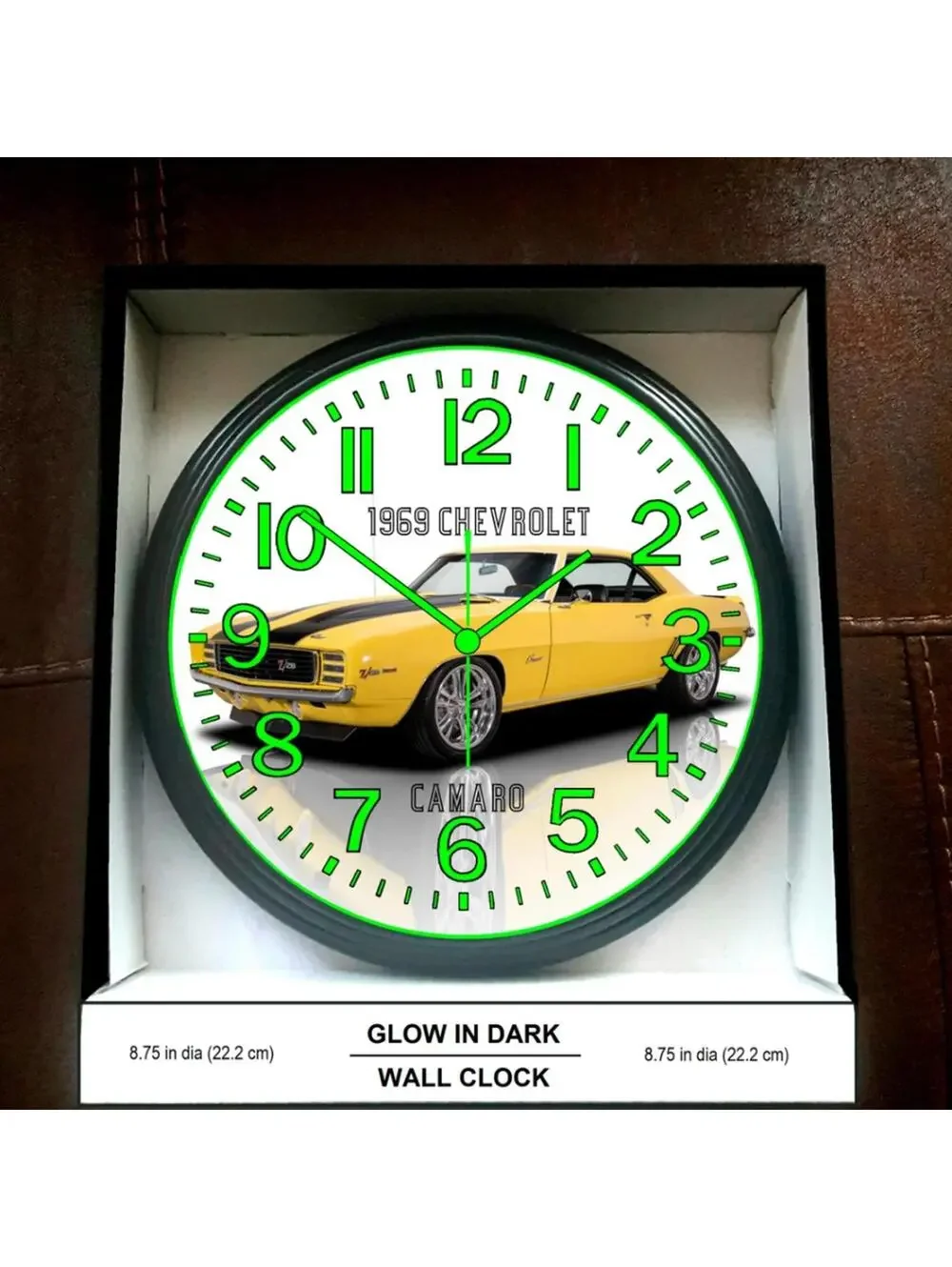 1969 Chevy Chevrolet Camaro Glow In The Dark Wall Clock New!